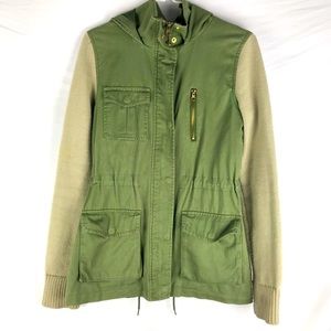 ✨QU1NN | Olive Green Cargo Sweater Jacket Sz S ✨